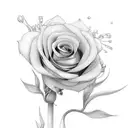 march flower with charlie in stem, april flower with alex on stem, september flower with Damion on stem tattoo design idea