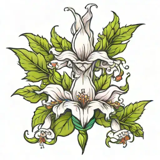 mystic Foxglove tattoo design idea