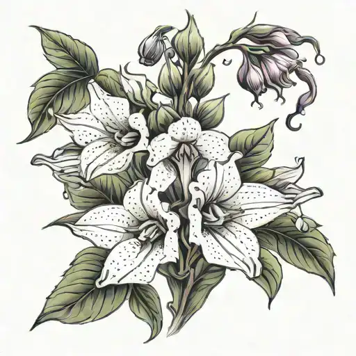mystic Foxglove tattoo design idea