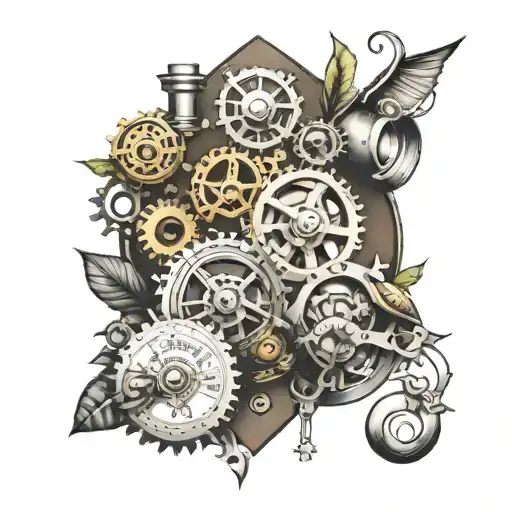 steampunk inspired tattoo tattoo design idea