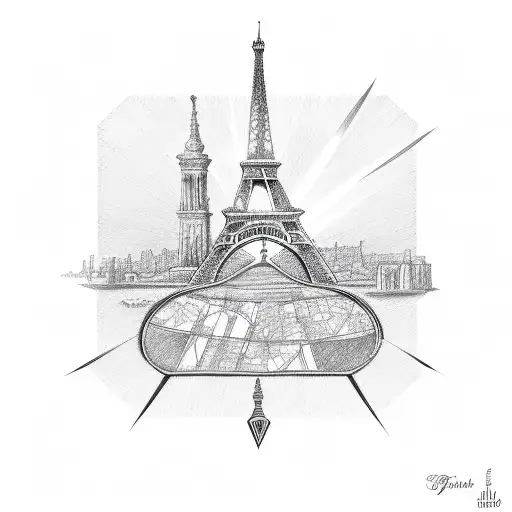 paris emblem tattoo design idea