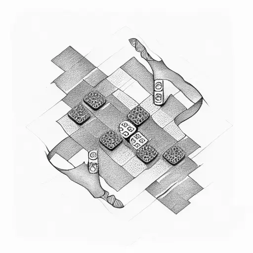 dominoes cascading in a line tattoo design idea