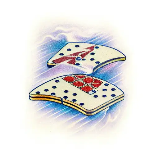 dominoes cascading in a line tattoo design idea