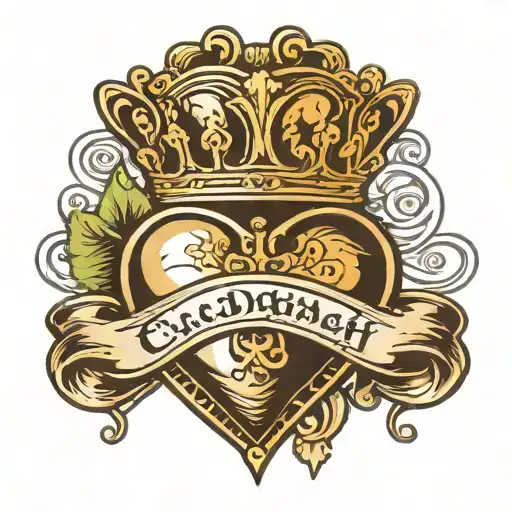Claddagh symbol in steampunk style with the word Lilly at the center of the heart.  tattoo design idea