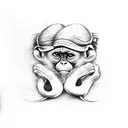 three wise monkeys tattoo design idea