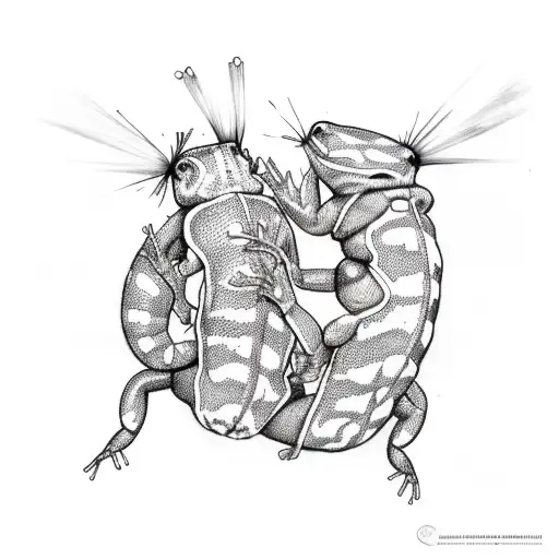 fire salamanders tattoo design idea