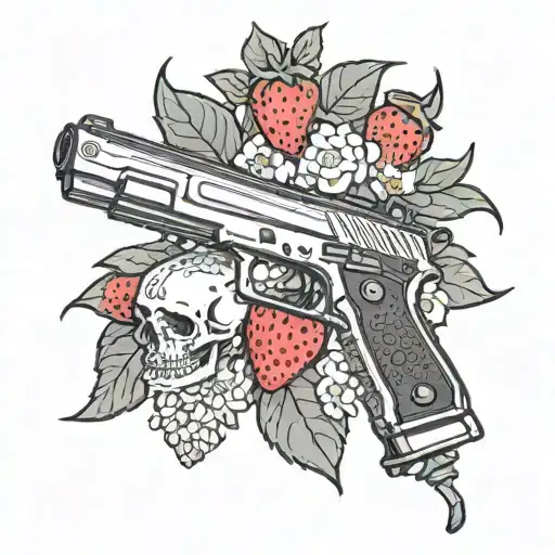Strawberry Jams But My Glock Don't tattoo design idea