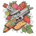 Strawberry Jams But My Glock Don't tattoo design idea