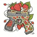 Strawberry Jams But My Glock Don't tattoo design idea