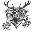 stag head tattoo design idea