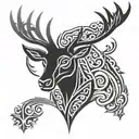 stag head tattoo design idea