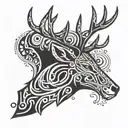 stag head tattoo design idea