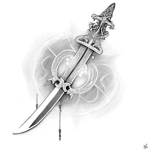 sword with lamps on the side and maybe like a vein wrapping around nurse tattoo design idea