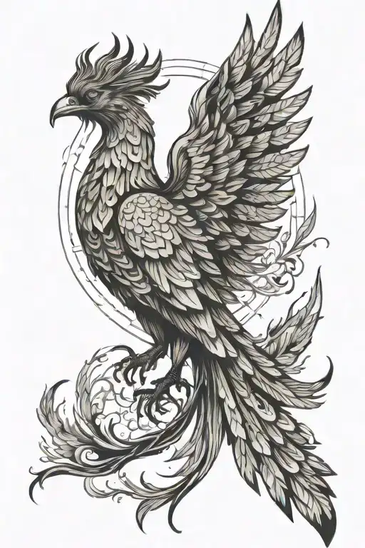 Symbol of Rebirth: The phoenix is ​​a classic symbol of rebirth and overcoming. It rises from its own ashes, tattoo design idea