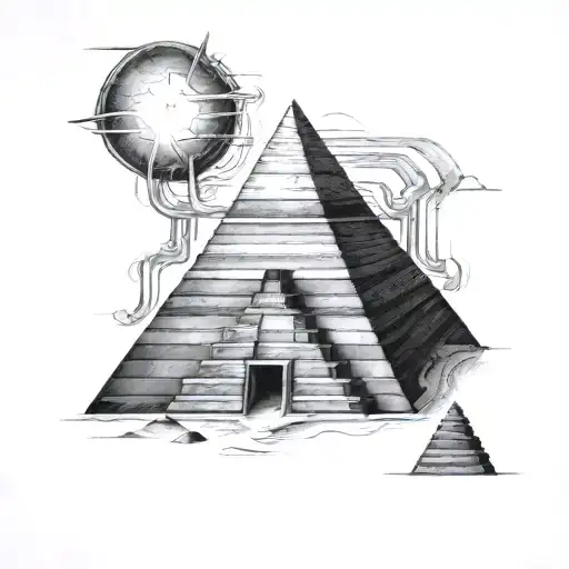 without becomes pyramid tattoo design idea