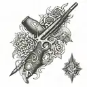 dinero,armas i gangs  tattoo design idea