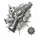 dinero,armas i gangs  tattoo design idea
