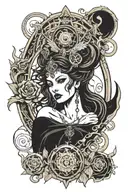 Hecate goddess emerging tattoo design idea