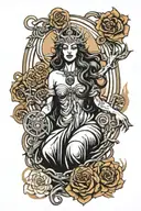 Hecate goddess emerging tattoo design idea