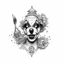 clown girl tattoo design idea