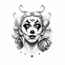 clown girl tattoo design idea