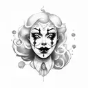 clown girl tattoo design idea