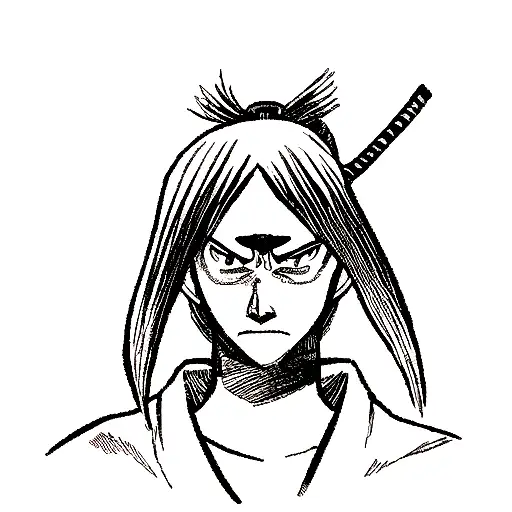 samurai face tattoo design idea