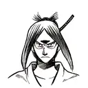 samurai face tattoo design idea