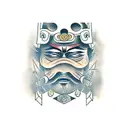 samurai face tattoo design idea