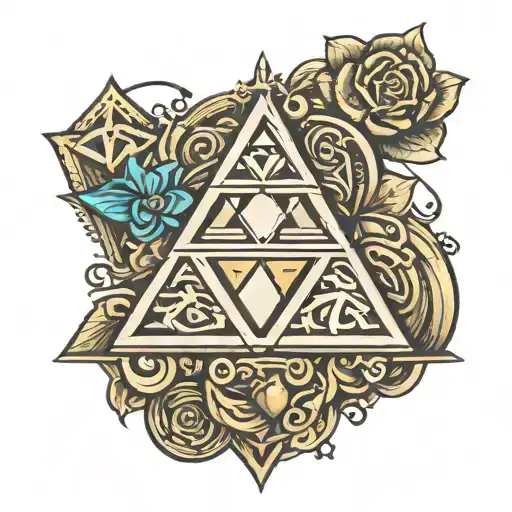 Zelda triforce fine lines tattoo design idea