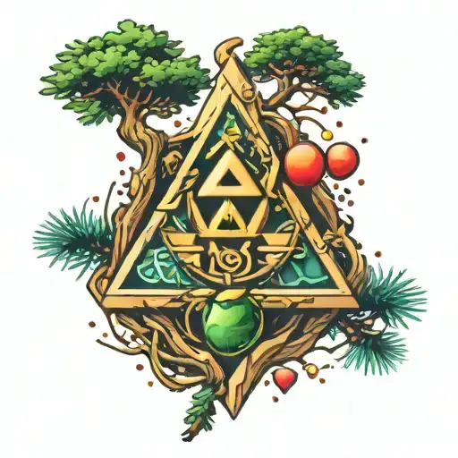 zelda spiritual stone pine tree tattoo design idea