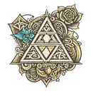 Zelda triforce fine lines tattoo design idea