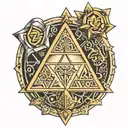 Zelda triforce fine lines tattoo design idea