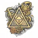 Zelda triforce fine lines tattoo design idea