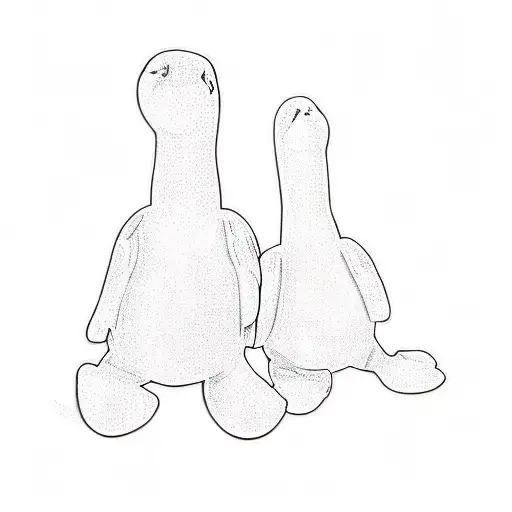 two stuffed geese tattoo design idea