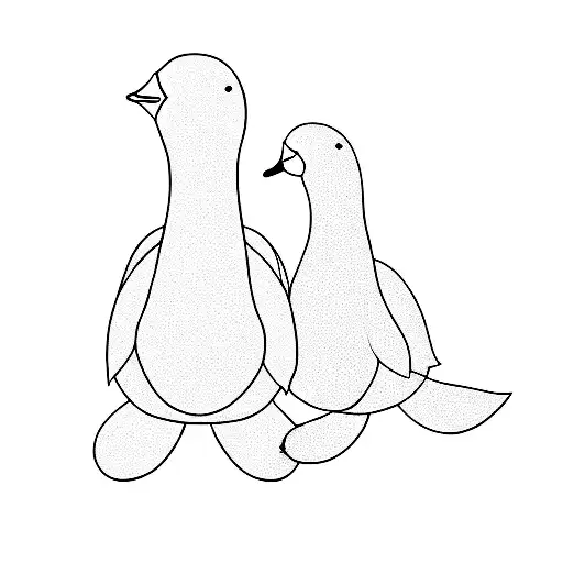 two stuffed geese tattoo design idea