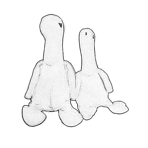 two stuffed geese tattoo design idea