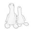 two stuffed geese tattoo design idea