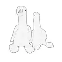 two stuffed geese tattoo design idea