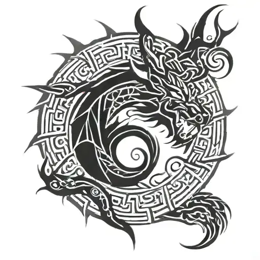 ouroboros dragon tattoo design idea
