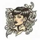 graffiti style tattoo of a girl with short hair and masculine features tattoo design idea