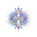 Create a visually striking image that represents the intersection of electrical engineering, Fourier waves, and technolo tattoo design idea