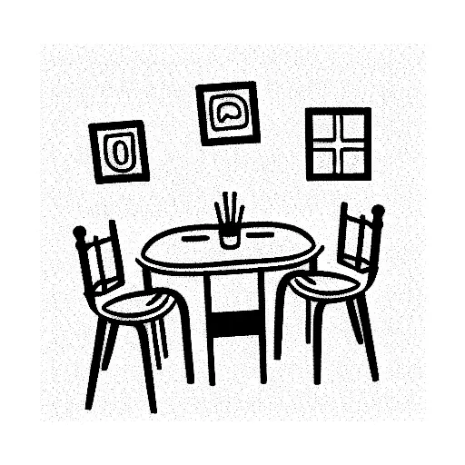 table and 3 chairs tattoo design idea