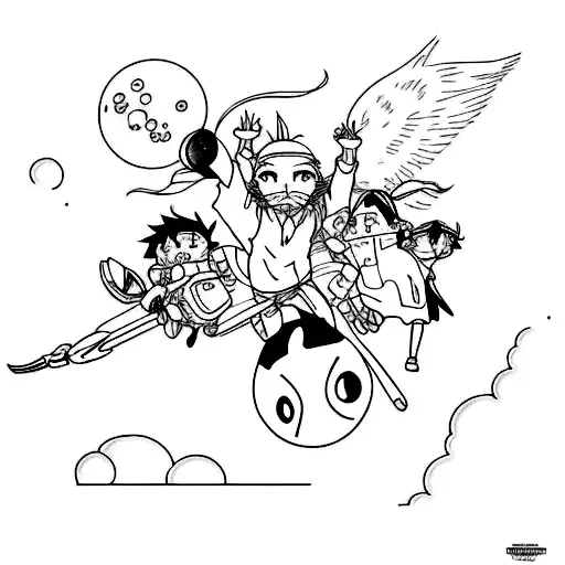 Quero uma tatuagem do studio ghibli que encaixe quase todos os filmes e expresse meu amor pelo estudio. minimalista tattoo design idea