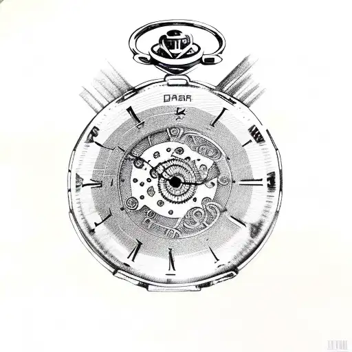 pocket watch  tattoo design idea