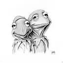Kermit And Casper tattoo design idea