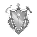 the letter L on a family crest shield and four stars on each corner tattoo design idea