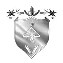 the letter L on a family crest shield and four stars on each corner tattoo design idea
