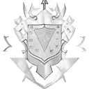 the letter L on a family crest shield and four stars on each corner tattoo design idea