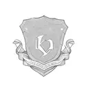 the letter L on a family crest shield and four stars on each corner tattoo design idea